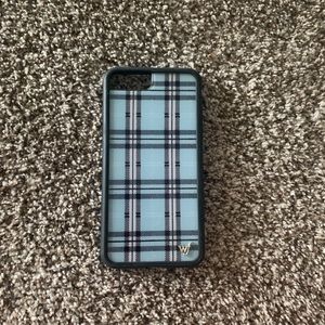 wildflower blue plaid iphone 8 plus case